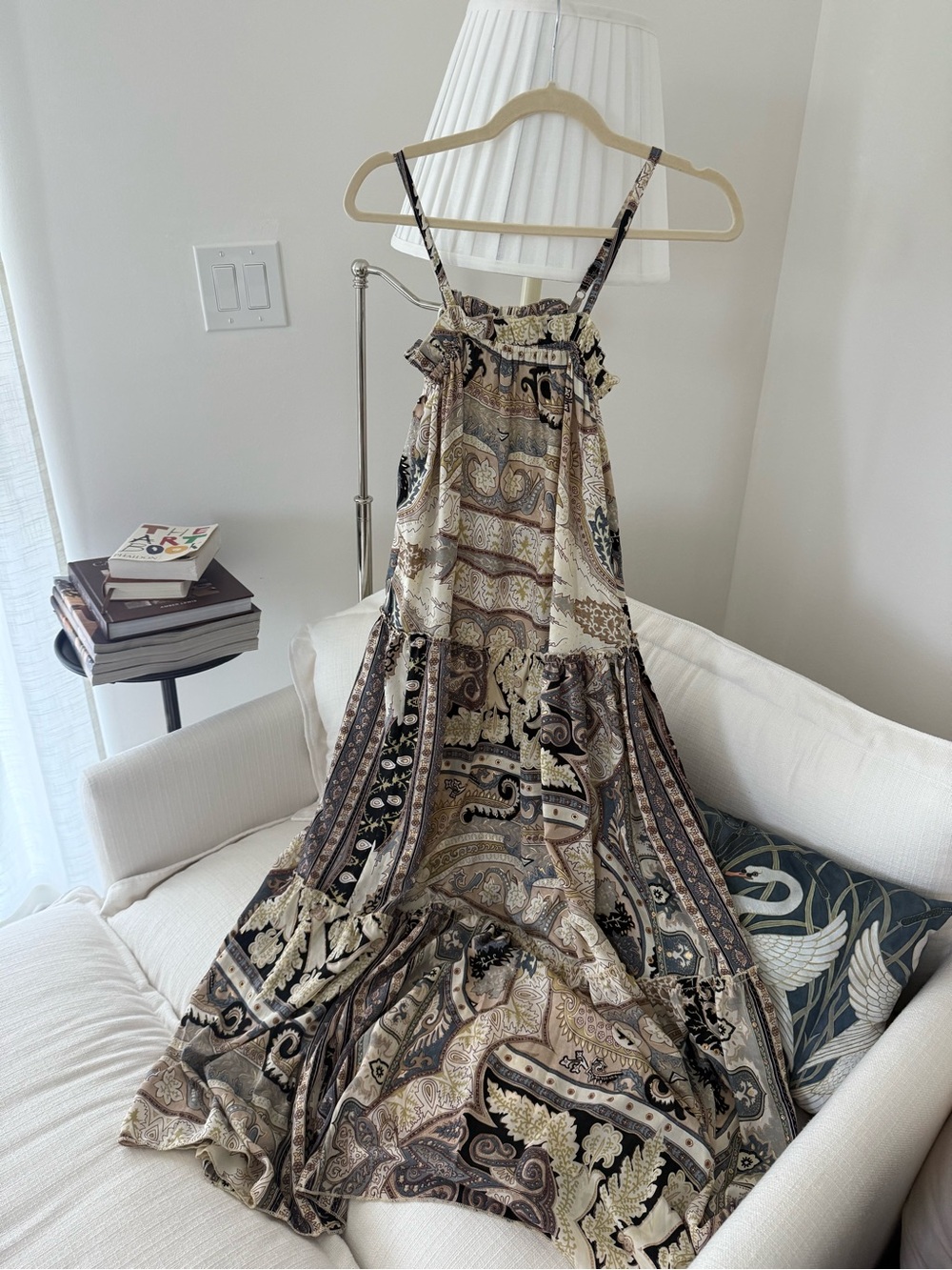 Paani Bohemian Paisley Maxi Dress in Neutral Tones